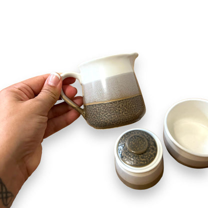 Mug, Sugar Pot, and Creamer Jug Set
