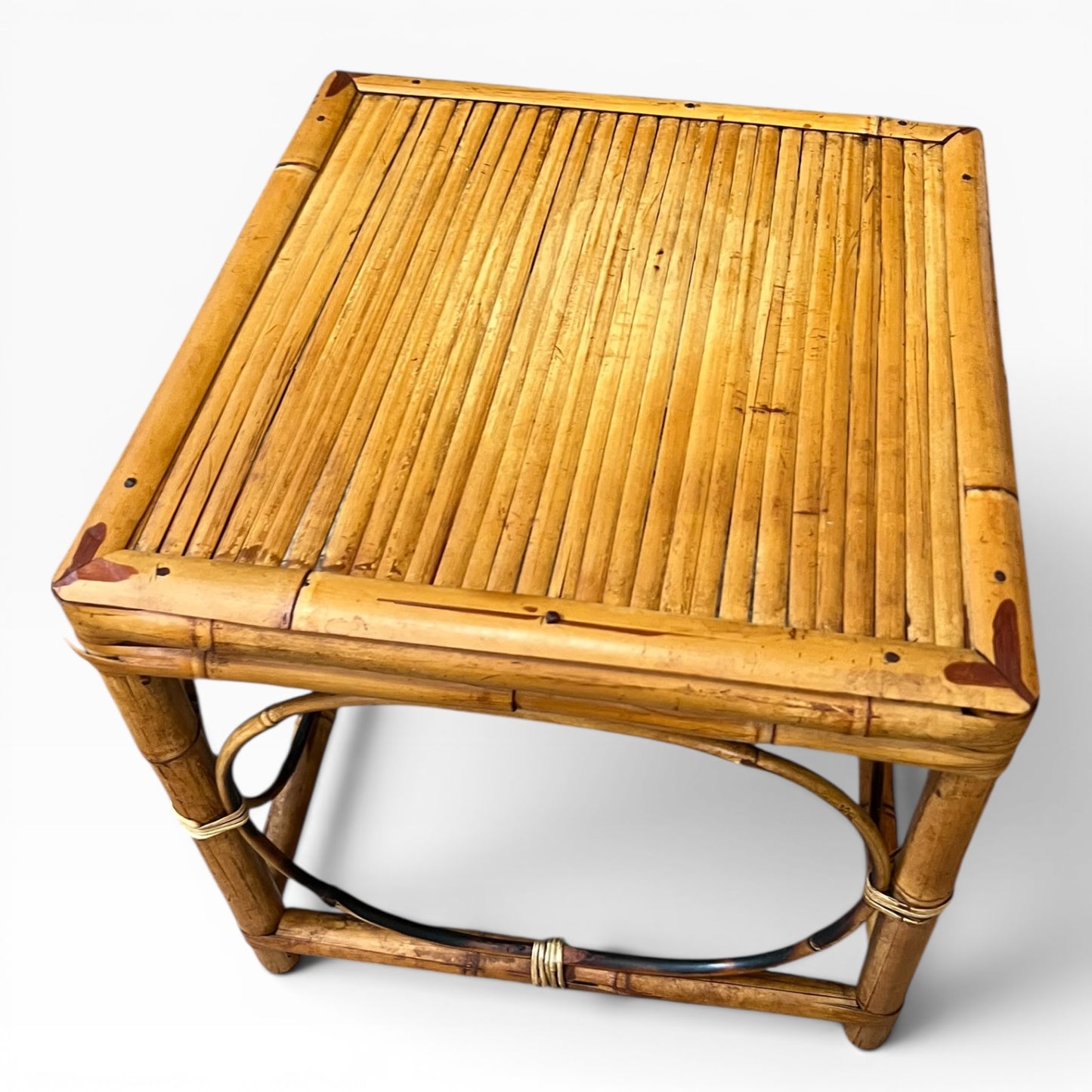 Bamboo & Rattan Side Table