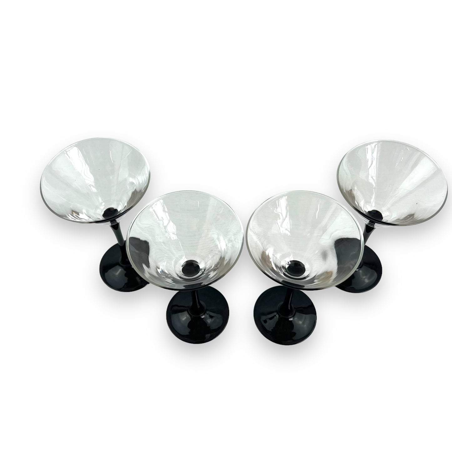 Luminarc Black Stem Martini Glass Set of 4