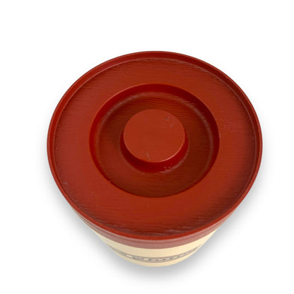 Beige & Maroon “Flour” Plastic Canister by Willow Australia