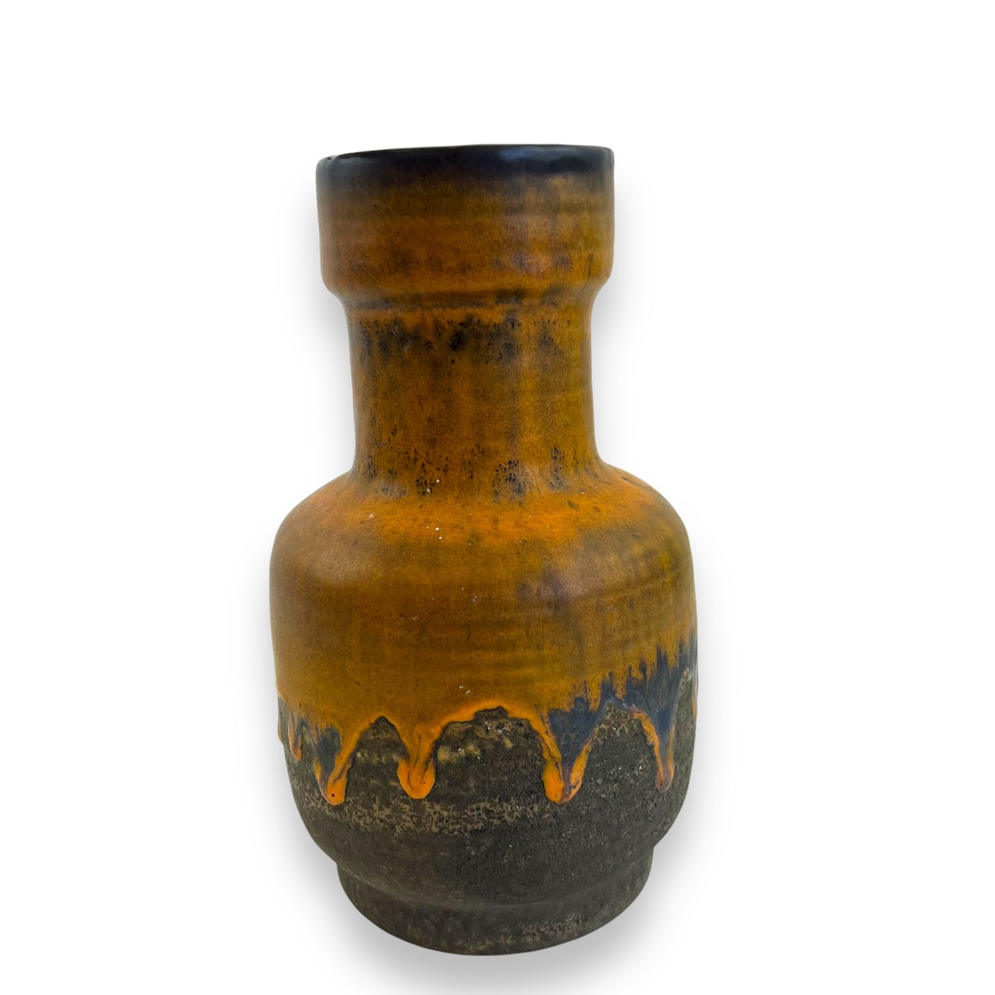 Austrian Orange Lava Drip Glaze Vase