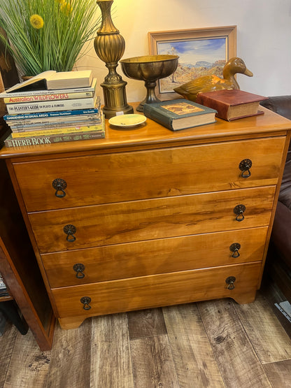 Timber Chest of Drawers with Ring Pull Handles