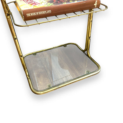 Brass side Table with shelf rack