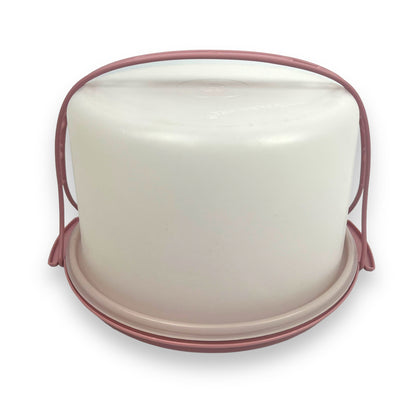 Vintage Pink Tupperware Round Cake Carrier Storage Container