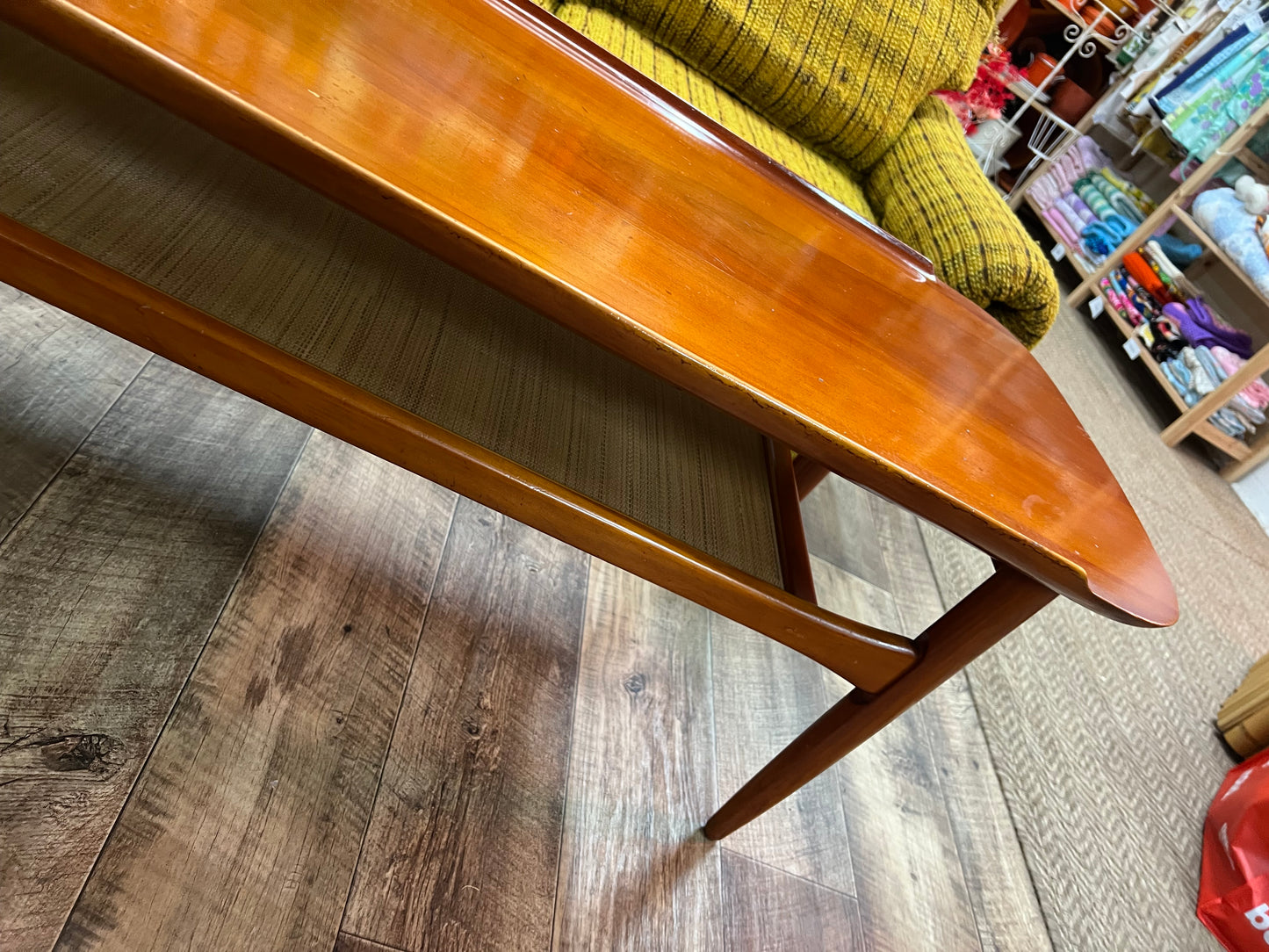 Burgess Mid-Century Coffee Table with Lower Shelf