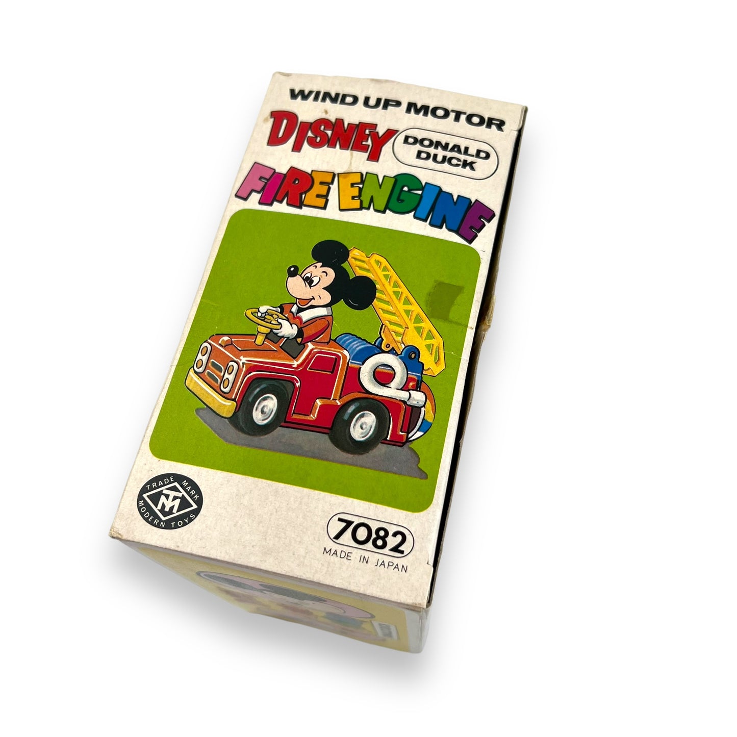 Disney Wind-Up Donald Duck Fire Engine Toy - Original Box - Collectible Japan Toy