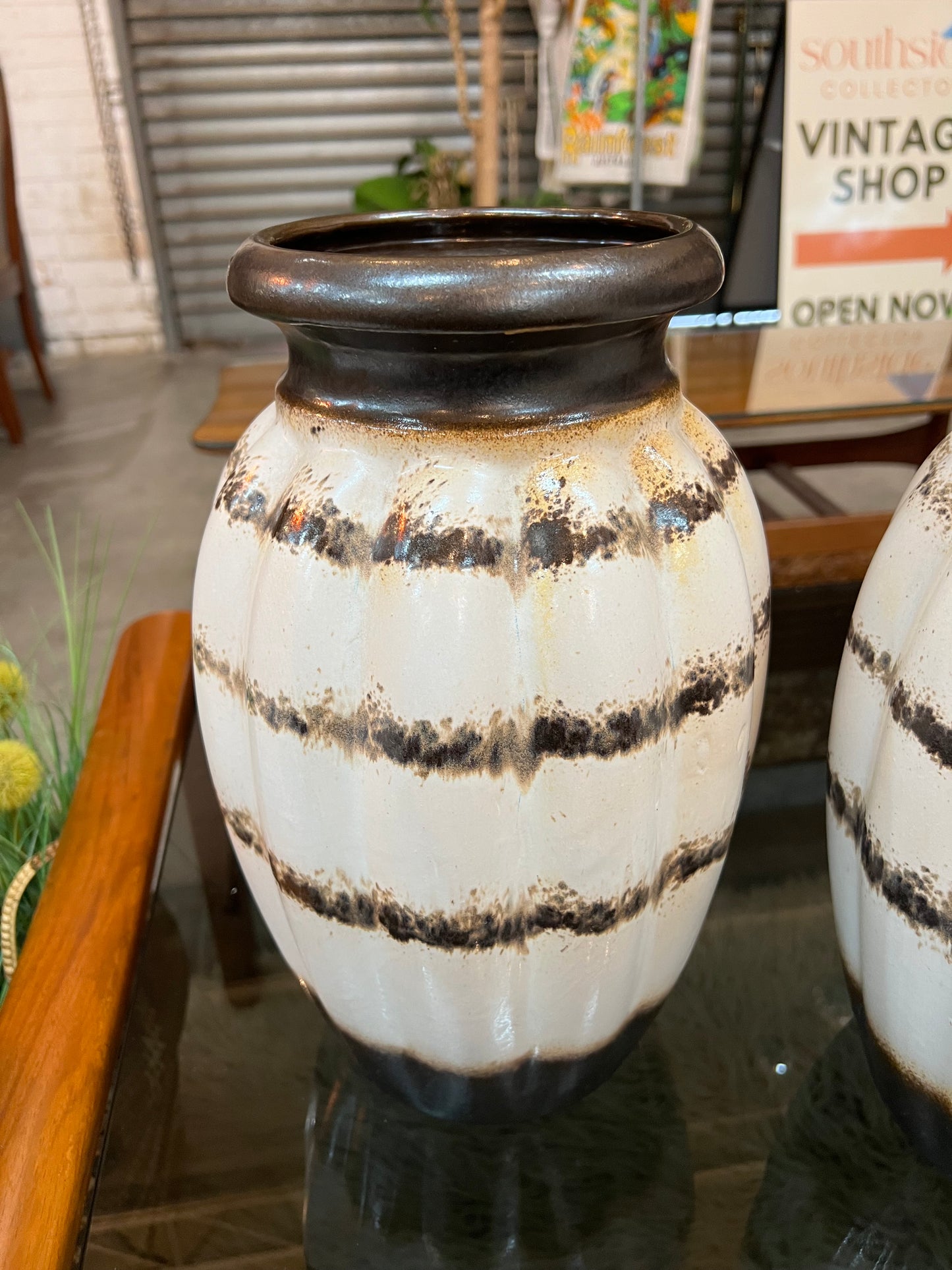 Pair Scheurich West German Pottery Vases 292-54