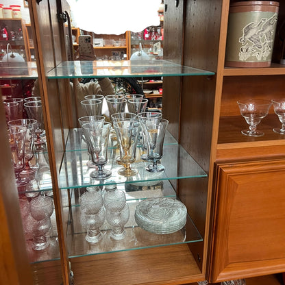 Burgess Teak Pull Down Bar Display Cabinet
