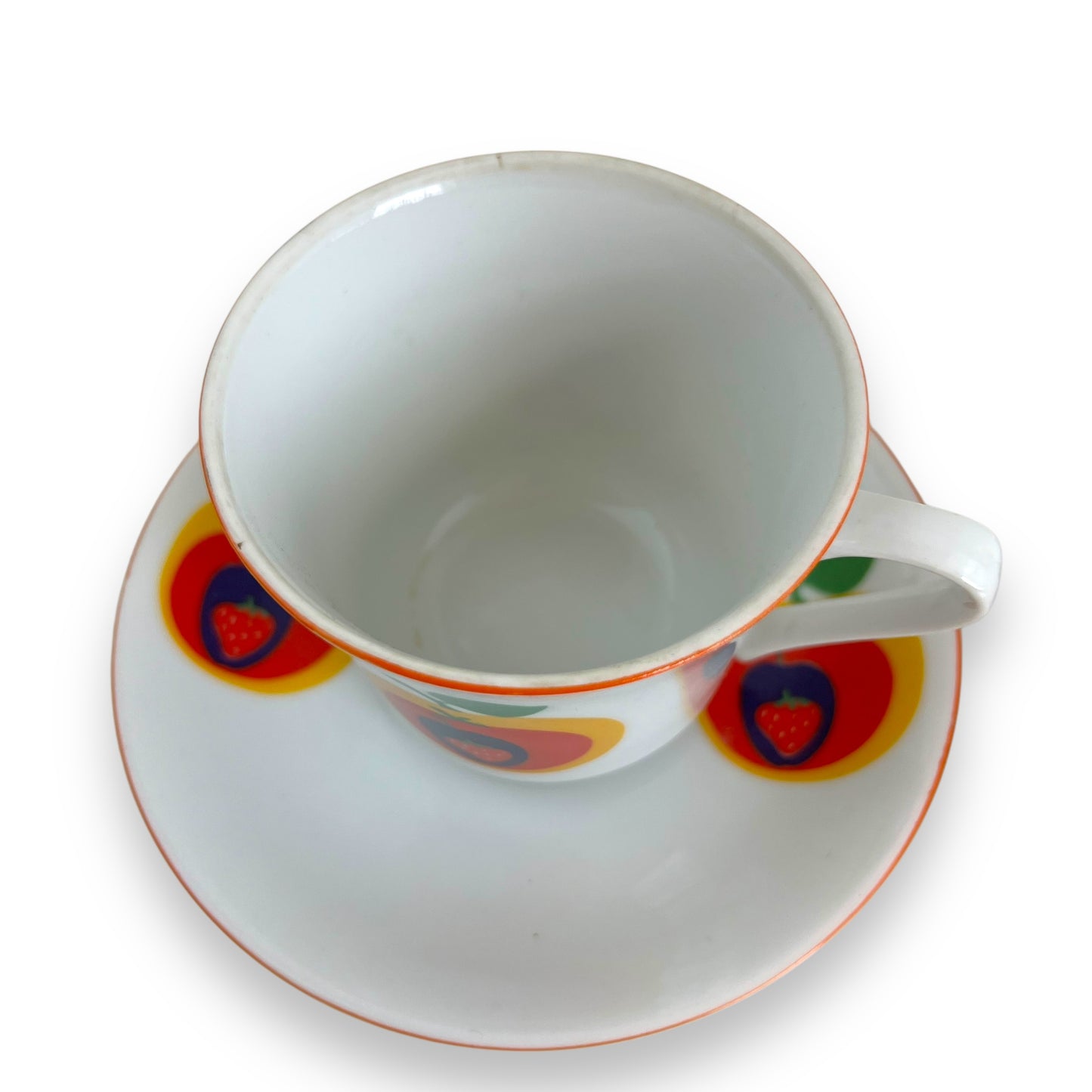 Strawberry & Apple design teacup set of 2