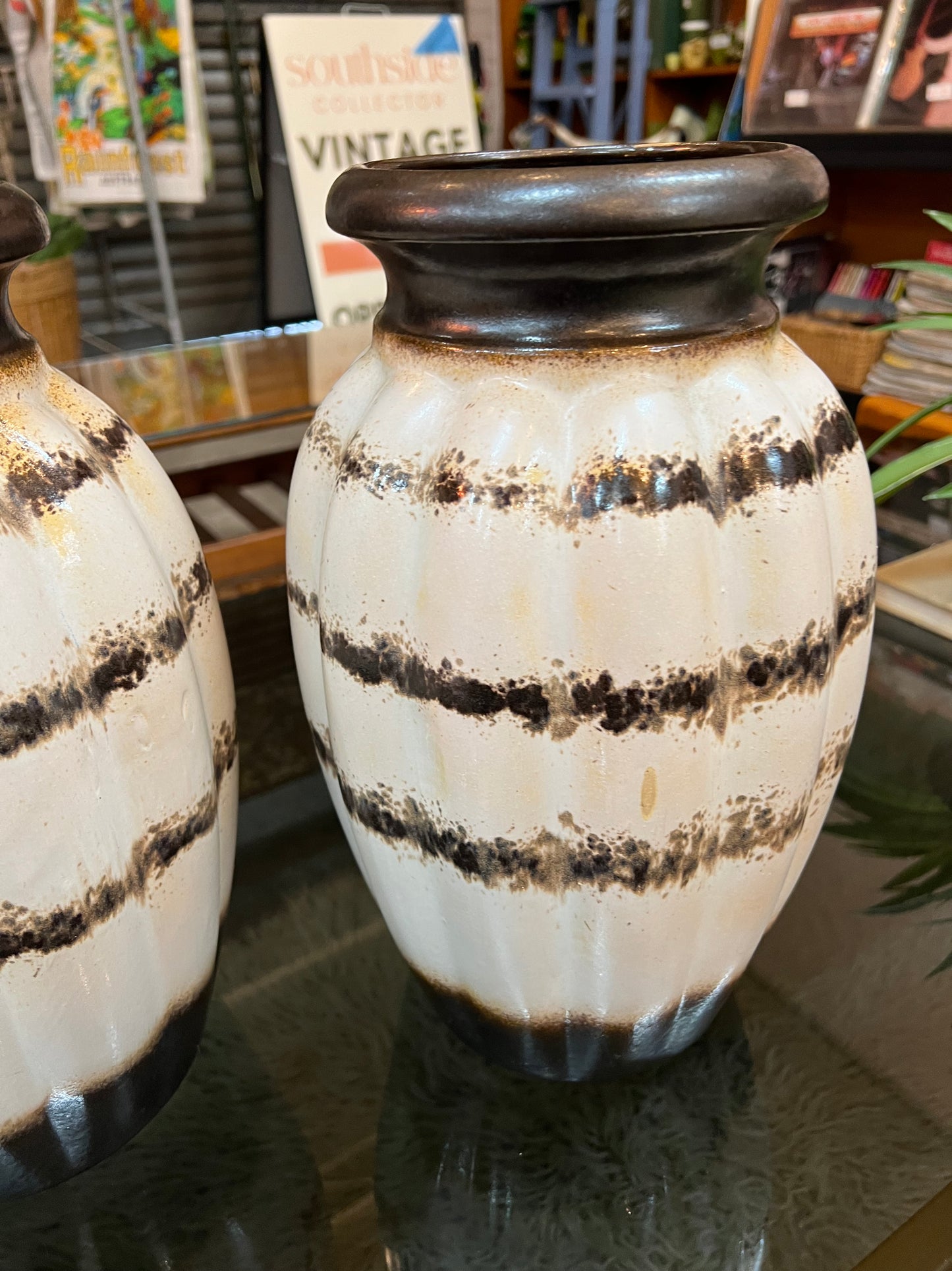 Pair Scheurich West German Pottery Vases 292-54