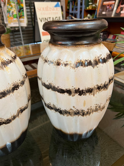 Pair Scheurich West German Pottery Vases 292-54