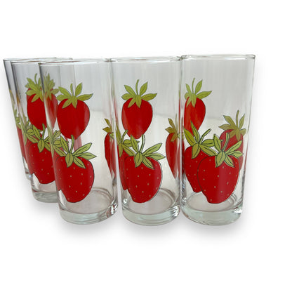 Strawberry Pattern Glass Set of 5