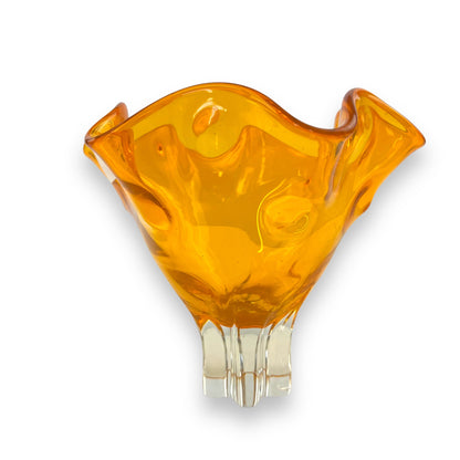 Orange Art Glass Vase
