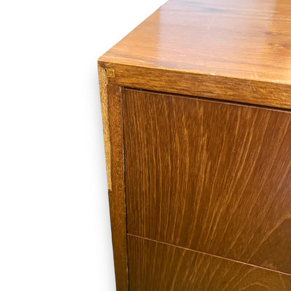 Mid Century Teak Veneer Dressing Table with Large Mirror and 6 Drawers