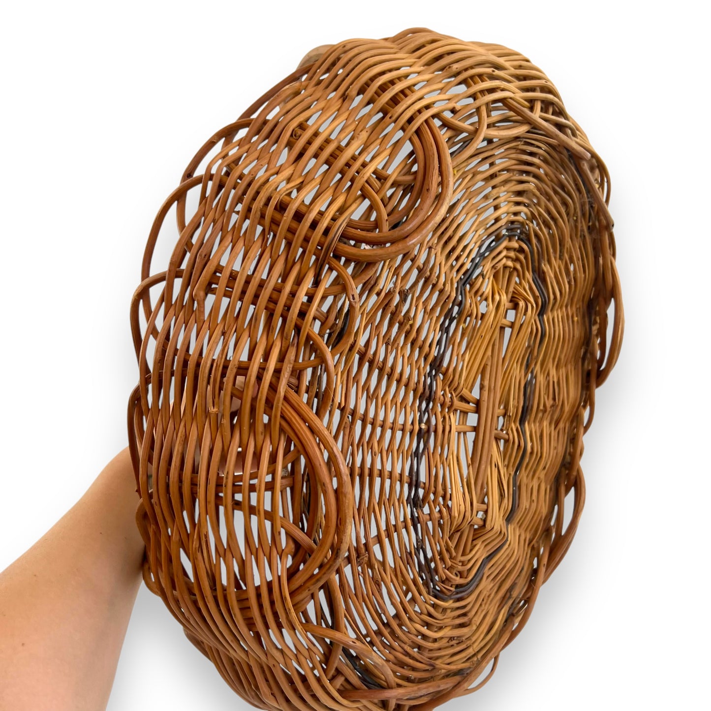 Wicker Basket with Handle – Handwoven Rustic Farmhouse Decor