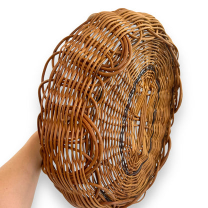 Wicker Basket with Handle – Handwoven Rustic Farmhouse Decor