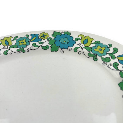 Johnson Bros “Snowshite” Blue & Green Flower Pattern Plate
