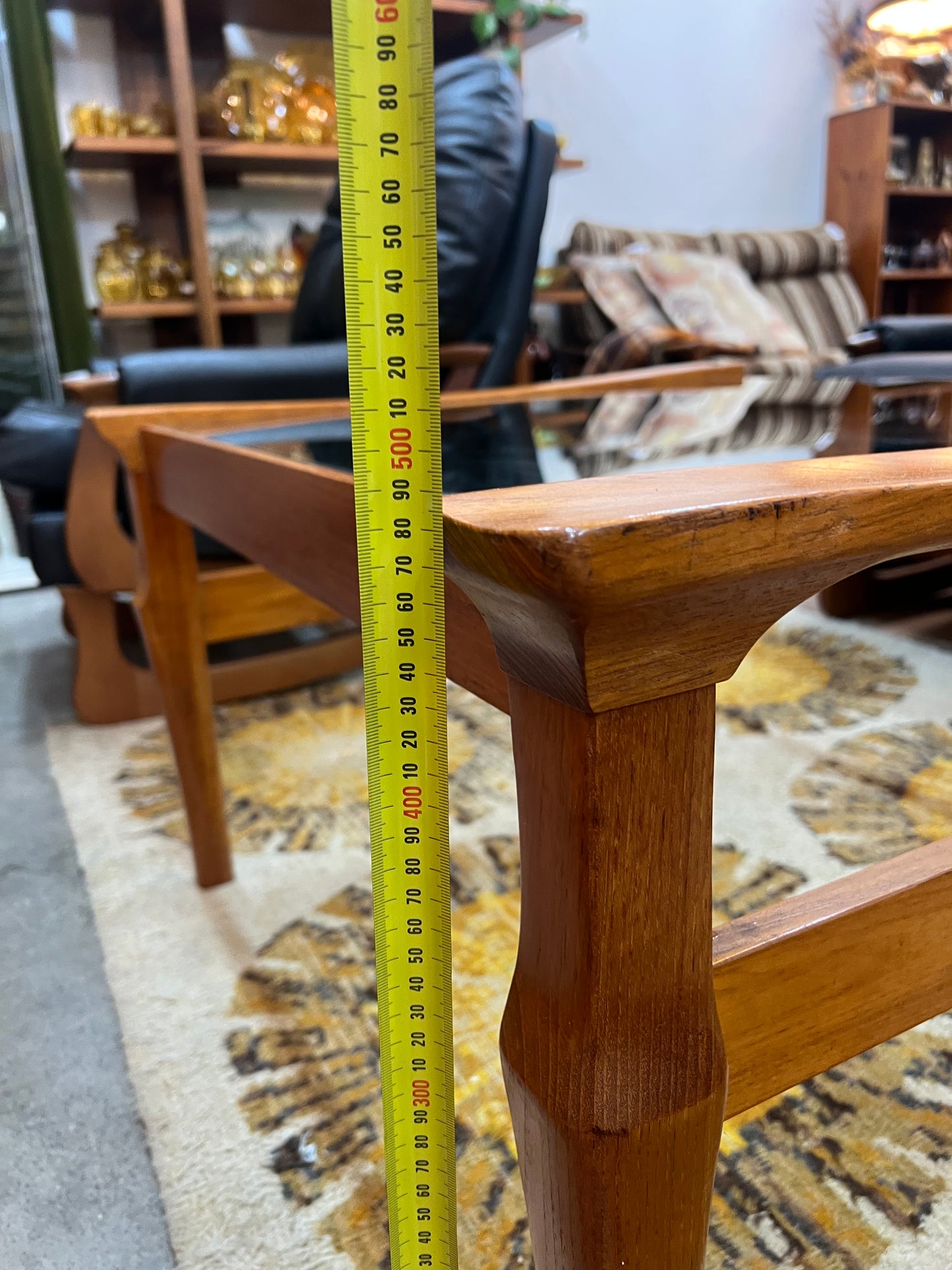 Burgess Mid-Century Glass Top Coffee Table – Solid Timber Frame