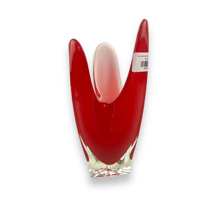 Red handkerchief Art Glass vase