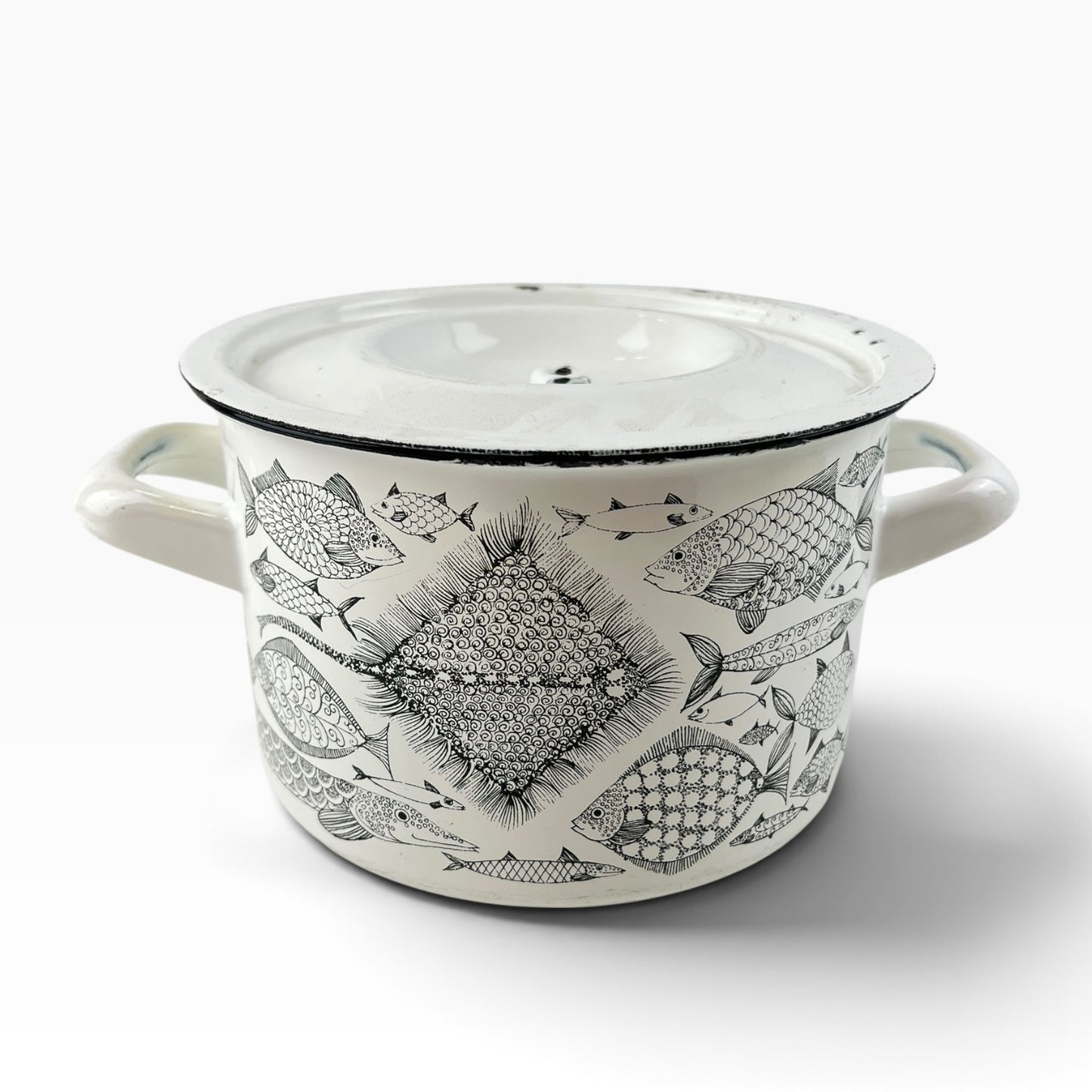 Finel Finland ‘Neptun’ Enamel Lidded Pot – Fish Pattern