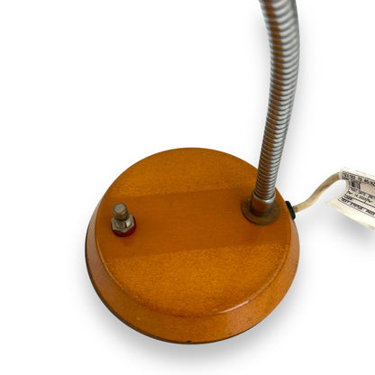 Brown Wood Look anodised gooseneck desk lamp