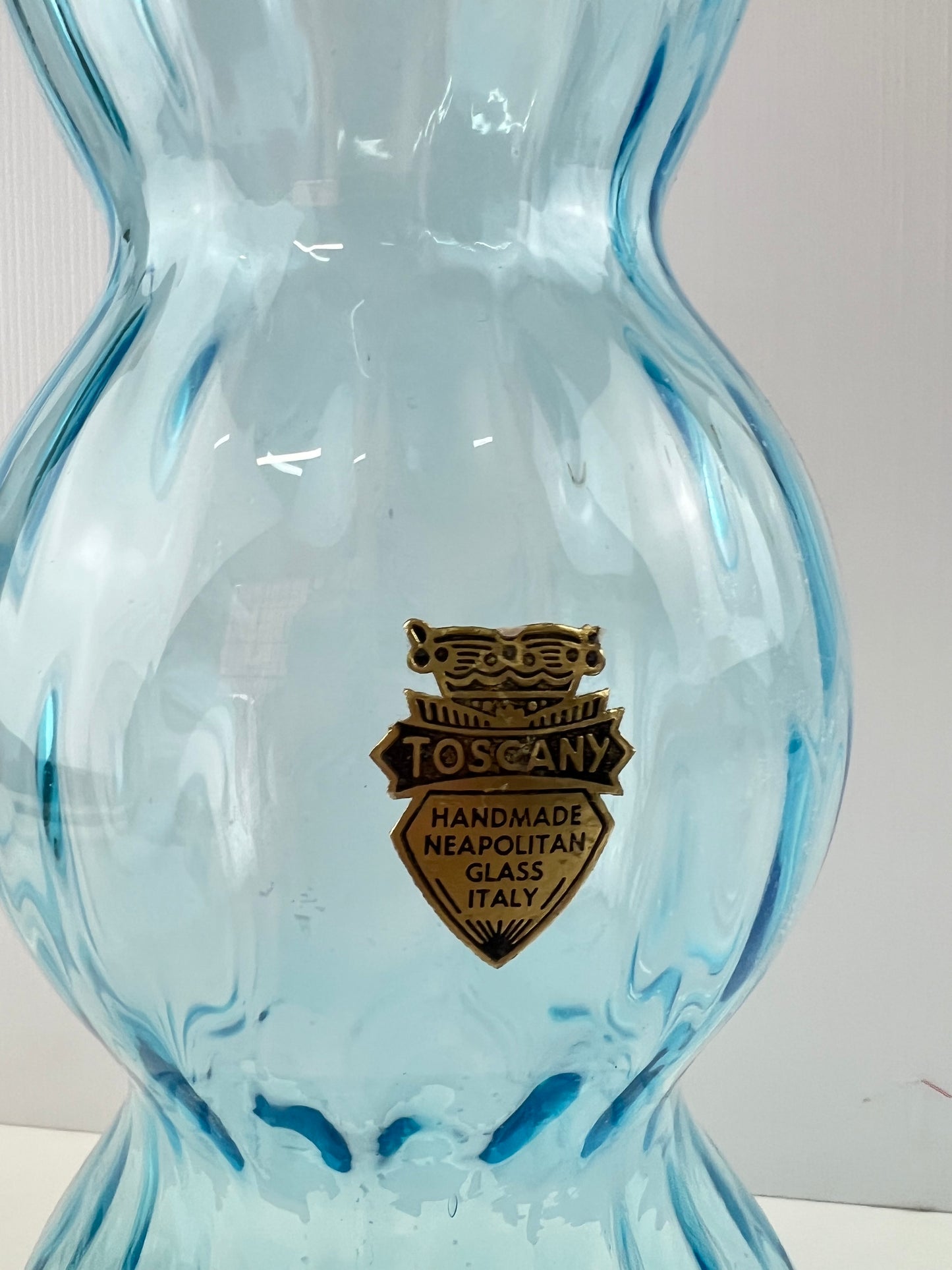 Toscany triple gourd blue glass genie bottle