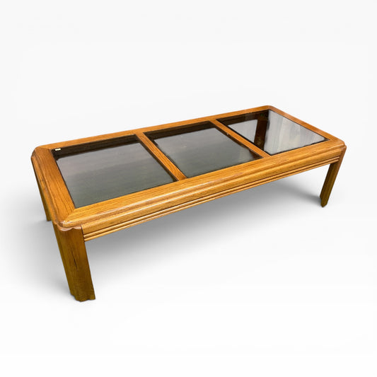 Smoked Glass & Timber Coffee Table