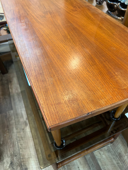 Teak Coffee Table with Slatted Magazine Rack