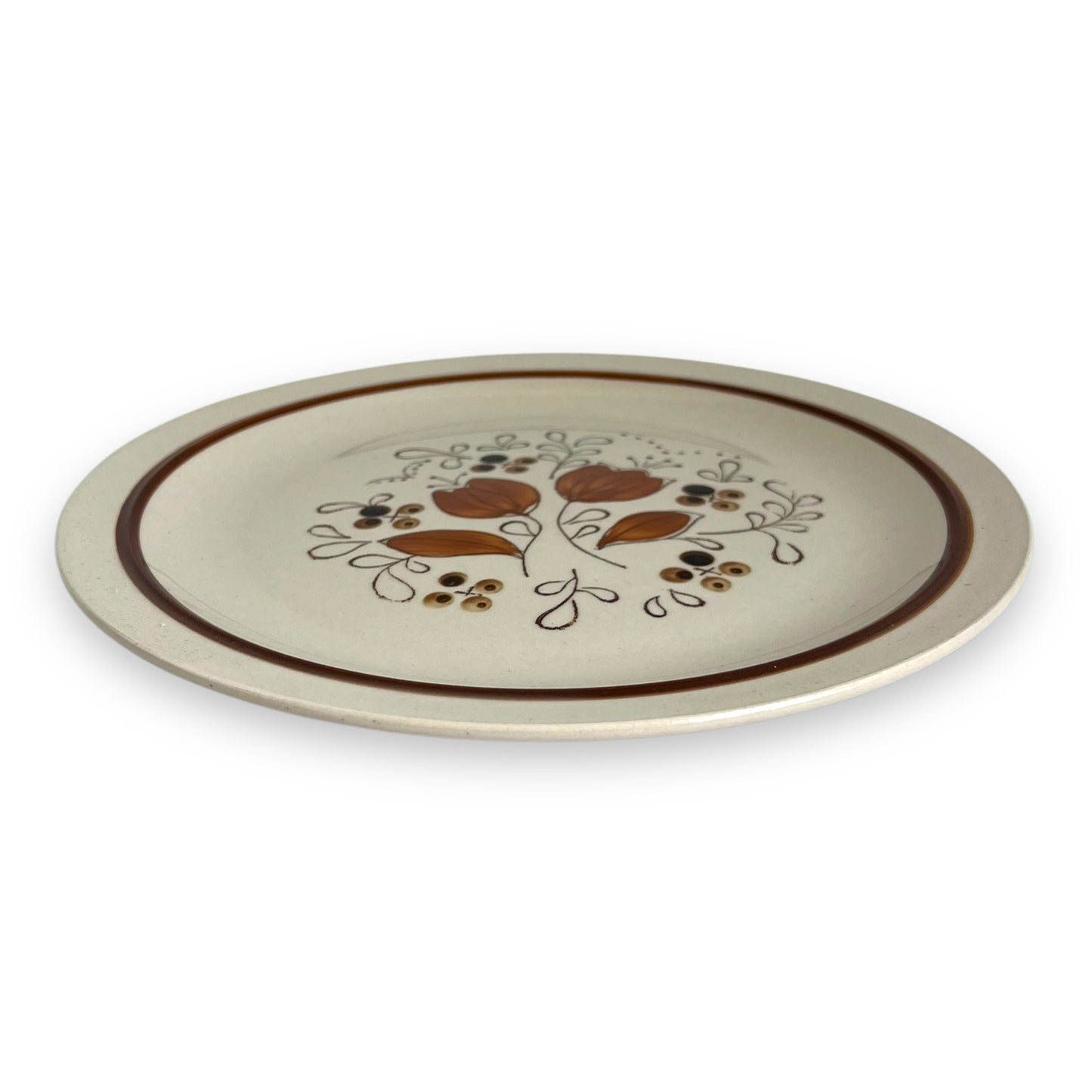 Brown pattern Floral Dinner Plate - Made in Korea