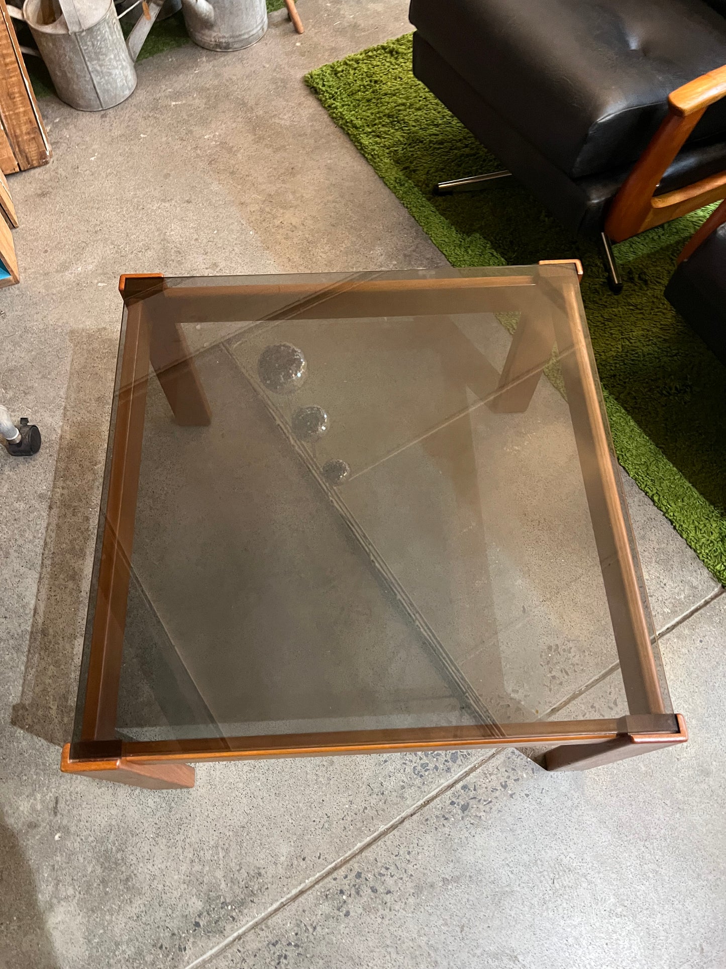 1970s Australian Blackwood & Smoked Glass Coffee Table
