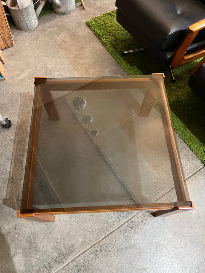 1970s Australian Blackwood & Smoked Glass Coffee Table