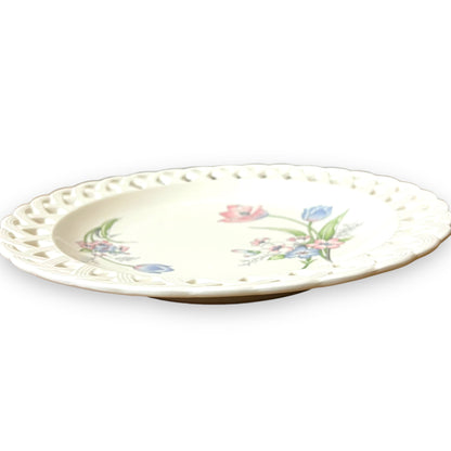 Yamazaki Royal Lattice Plate – Floral Design with Openwork Border, Made in Japan