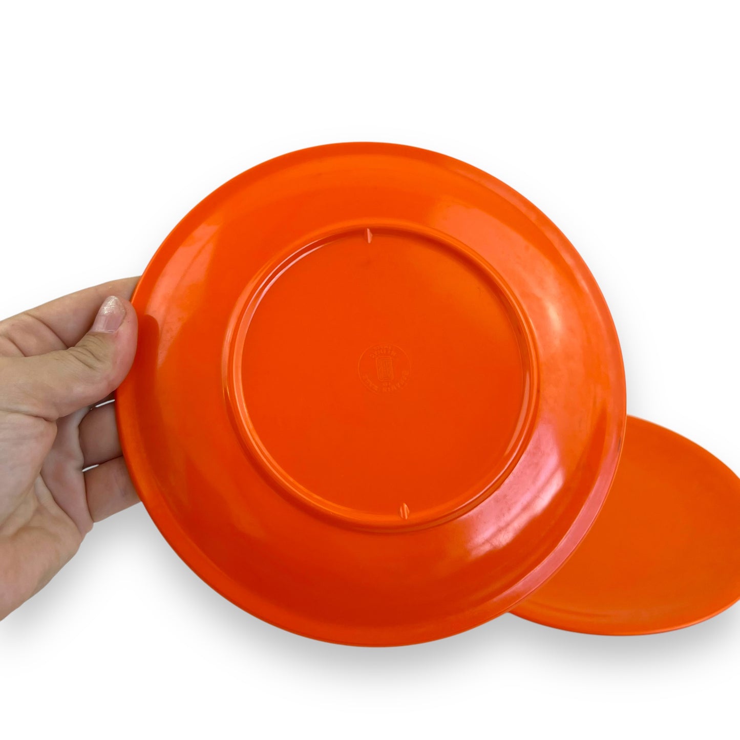 Orange Plastic Melamine Plate Set of 2