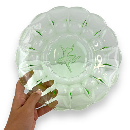 Green glass ballerina plate