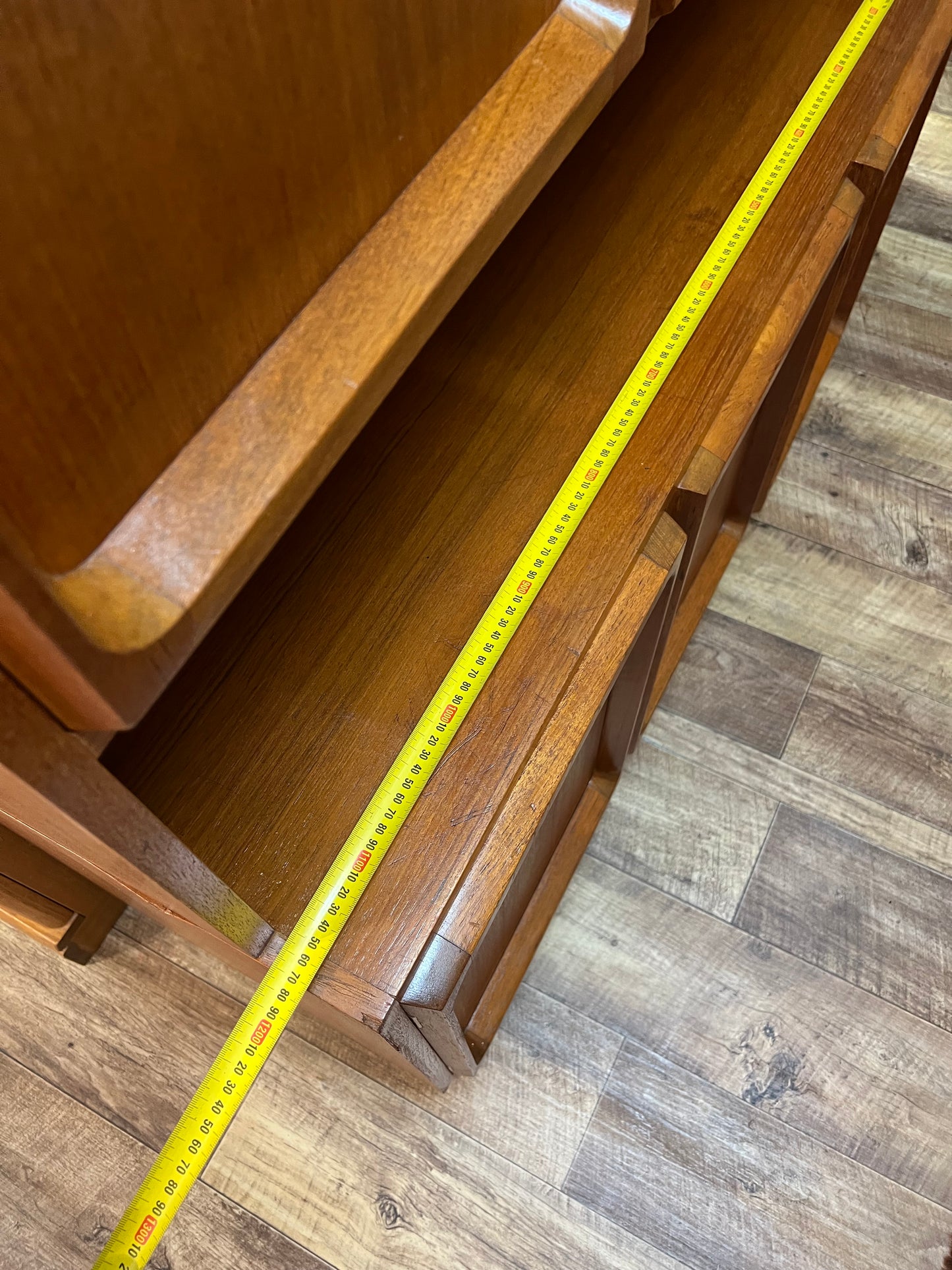 Macrob Mid Century Teak Pull-Down Bar Cabinet Display Unit