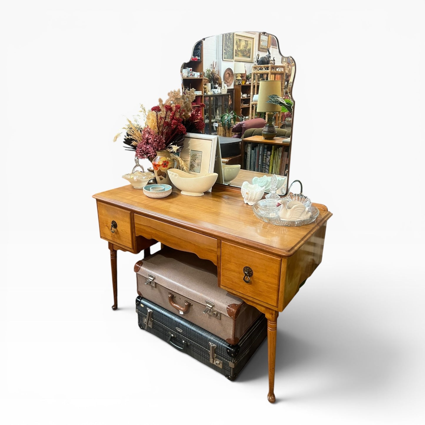 Timber Dressing Table / Hall Console with Mirror