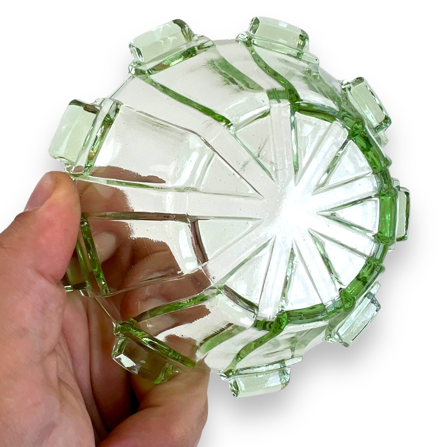 Green Glass trinket Bowl