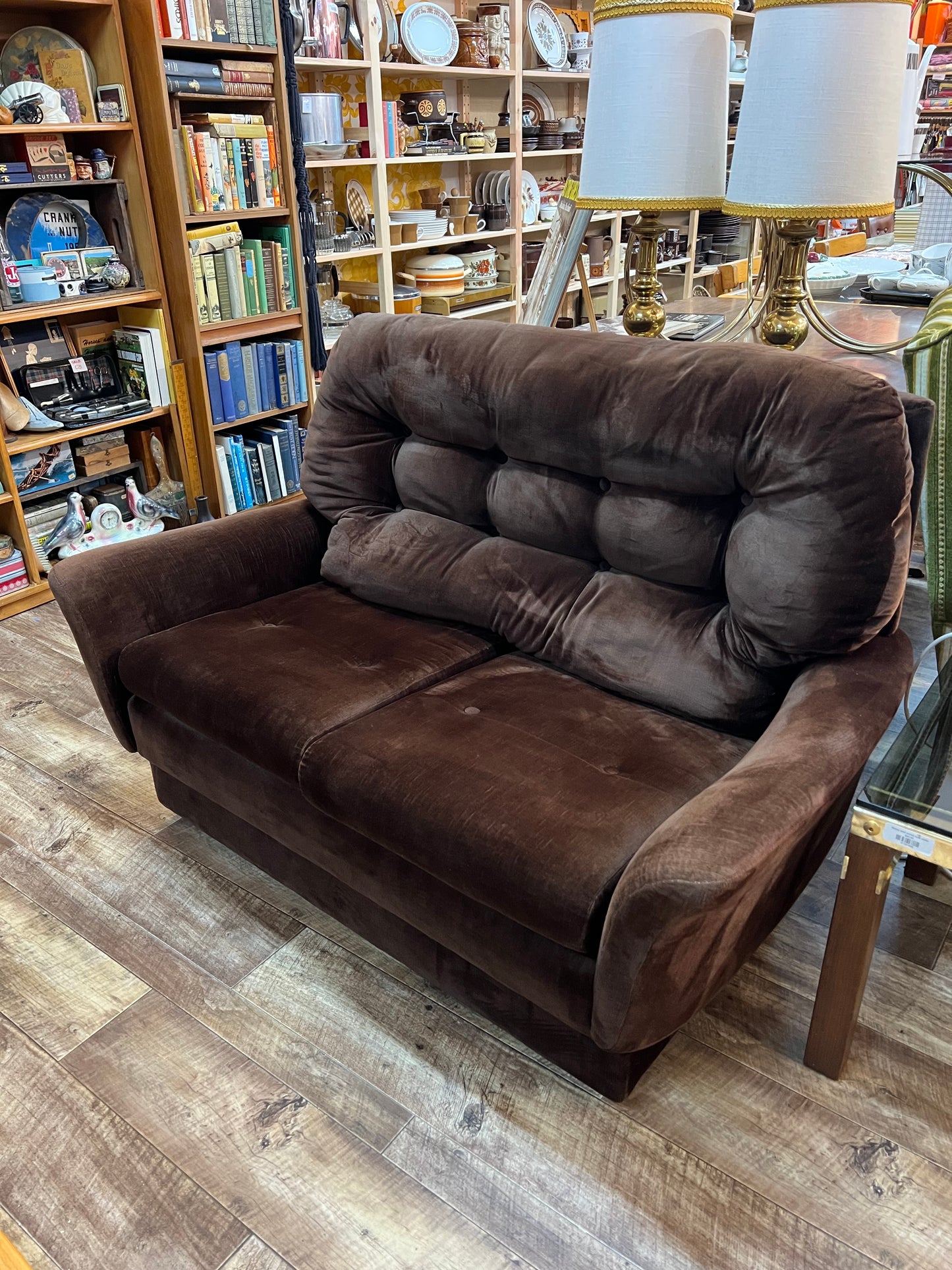 Fler Vintage Brown Velvet 2 Seater Lounge – Made in Australia