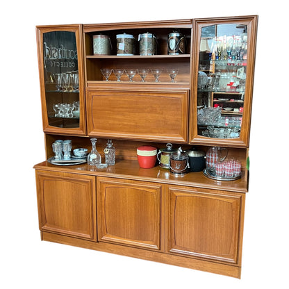 Burgess Teak Pull Down Bar Display Cabinet