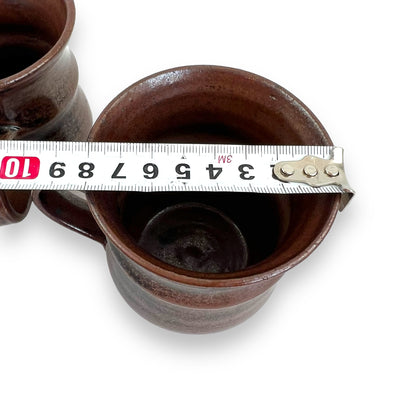Brown Pottery Mug x2