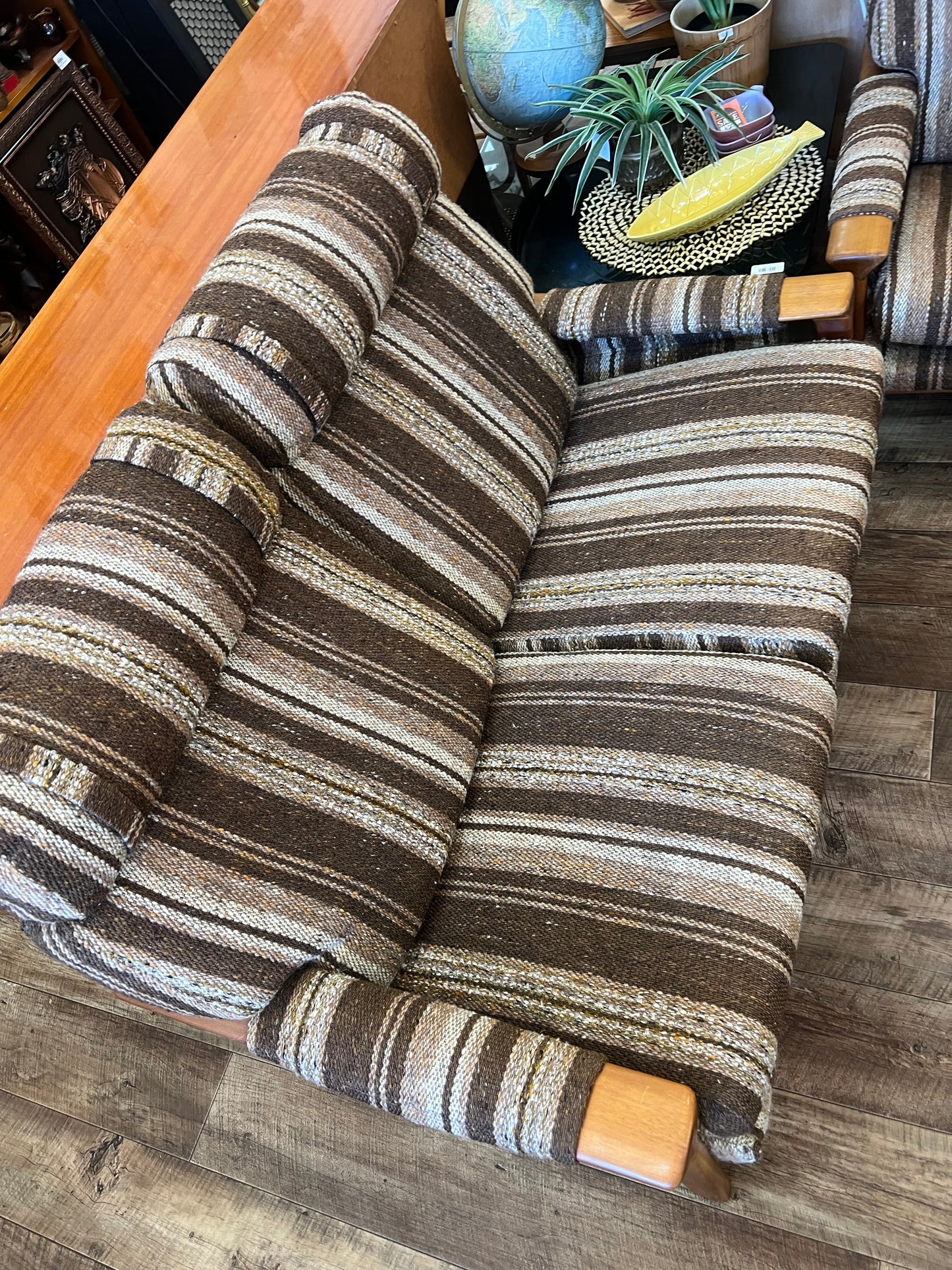 Tessa T21 Two Seater Lounge / Sofa – Brown Stripe Upholstery