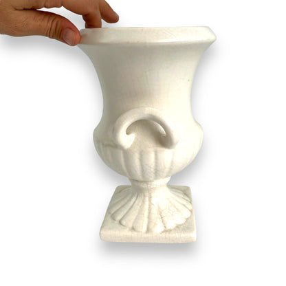 White ceramic urn shape vase (Crazing)