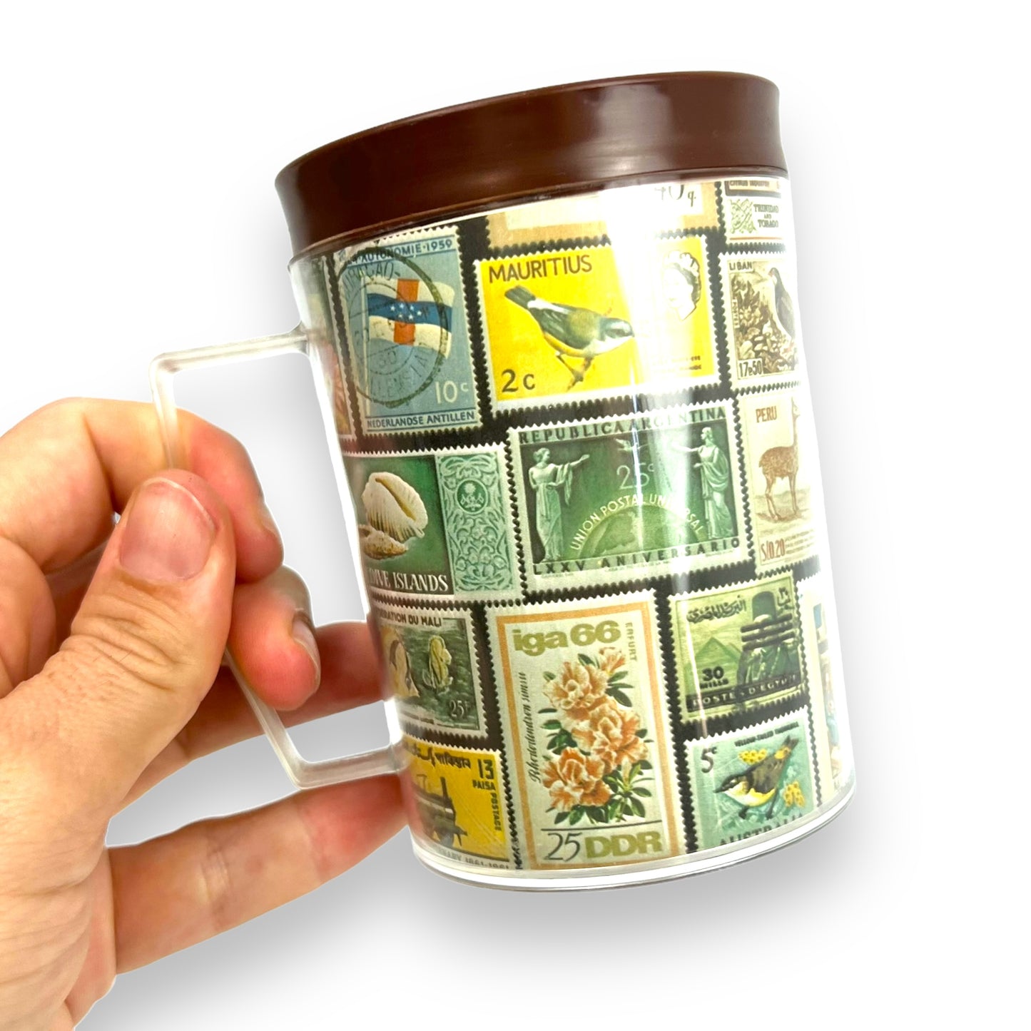 Postage Stamp Plastic Cup