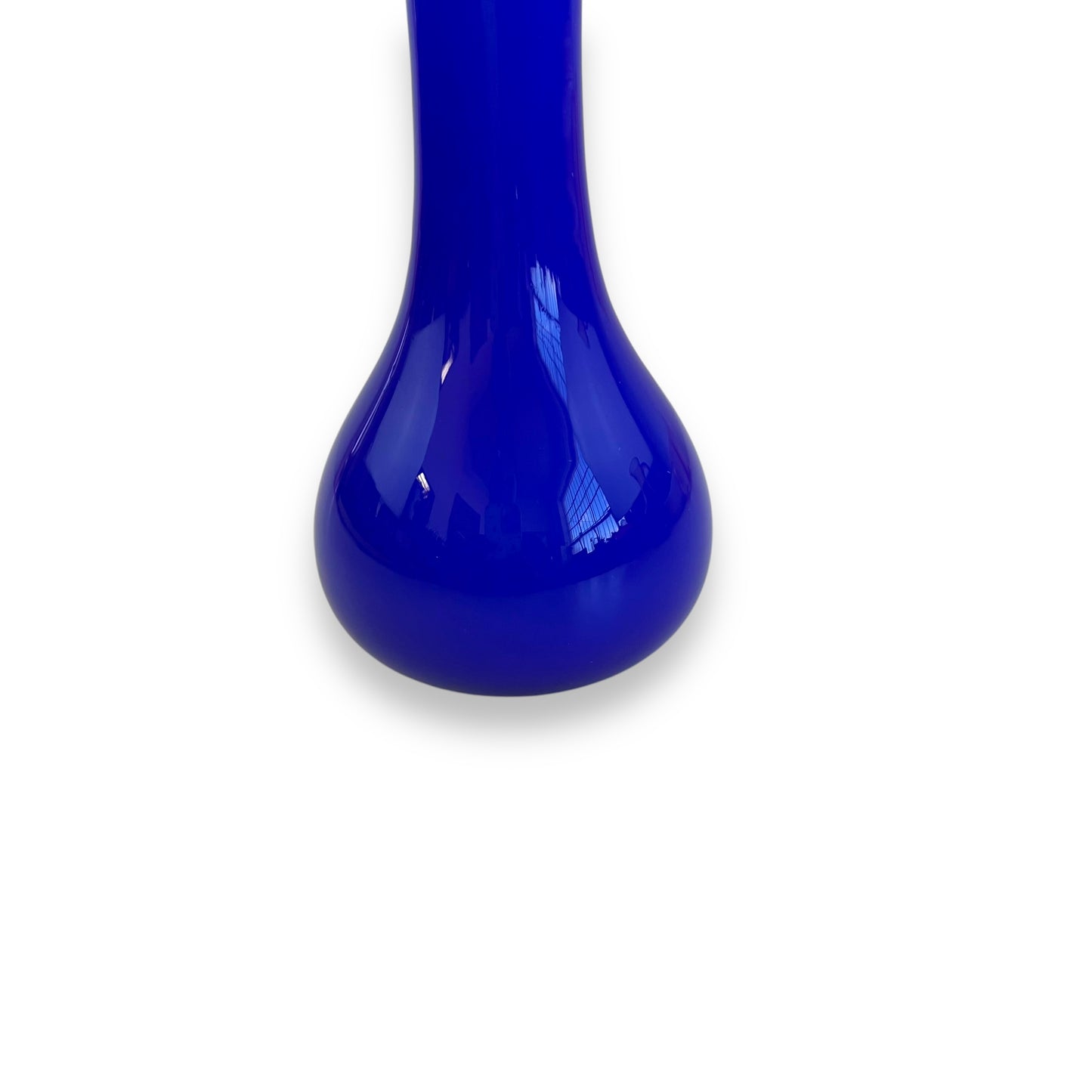 Cobalt Blue Glass Vase – Flared Neck & Bulbous Base