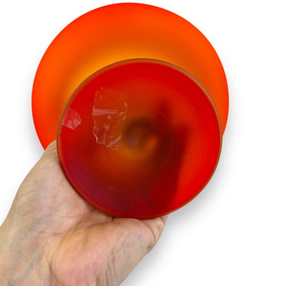 Orange Frosted Glass Footed Dish