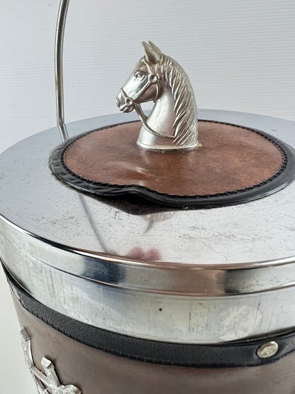 Equestrian Horse Ice Bucket with Stirrup & Horseshoe Details