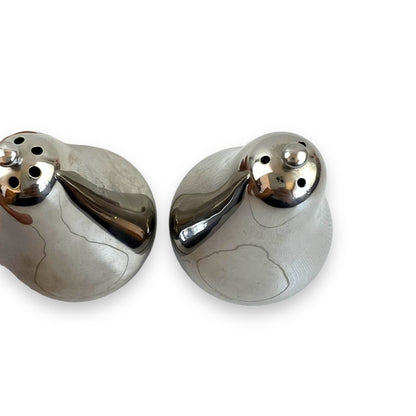 Rubien Stainless Steel 18/10 Pear Shaped Salt & Pepper Shakers - Lucky Wood Japan