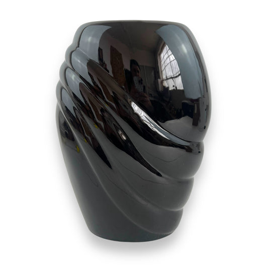 Black Swirl Ceramic Vase