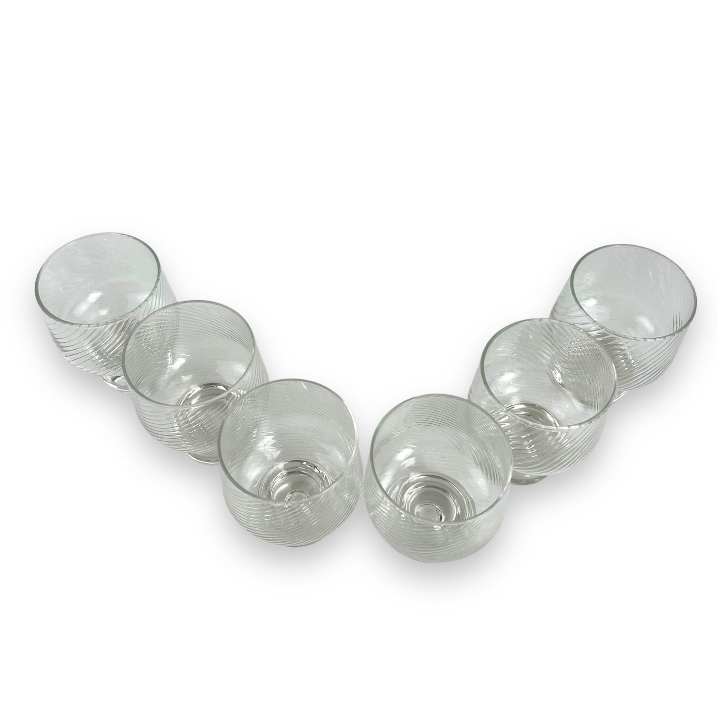 Crown Corning “Regis” Swirl 9cm tall Glass Set of 6