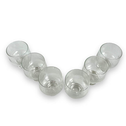 Crown Corning “Regis” Swirl 9cm tall Glass Set of 6